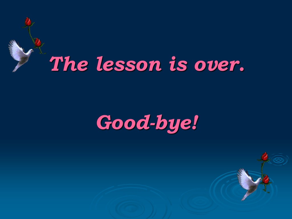 The lesson is over. Good-bye!